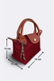 Small Size Women's Hand and Shoulder Bag Burgundy, Tan Top Quality Small - 4
