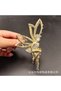Women's Gold Metal Fairy Girl Figured Luxury Clasp with Zircon Stones - 5