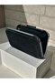 Black Queen Laser Pattern Women's Evening Dress Bag with Black Stone Handle Detail for Wedding Engagement Graduation - 8