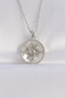 Sun Pendant 316L Steel Silver Color Chain Necklace with Zircon - 5886