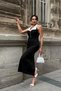White Collar Pearl Detailed Fabric Dress - 3