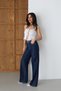 9230 Wide Leg Glittery Women's Jean Pants - 4