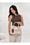 Women's Cream Mini Bag Detailed Hand and Shoulder Bag - 3