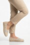 Beige Knitted Stone Embroidered Lightweight Women's Ballerinas Pc-7766 Z - 2
