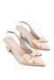 Alya Clara Women's Open Back Pointed Toe Thin Heeled Shoes 0012113 Beige