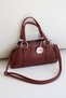 Women's Silver Ring Detailed Handbag Curved Design Stylish Daily Shoulder Bag En28 Size15 - 2