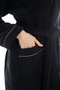 Gaia Şalyaka Women's Bathrobe - with Belt - Black 100% Cotton - 5