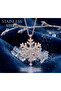 Gold Color Zircon Stone Snowflake Model Stainless Steel Necklace