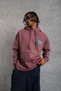 Men's 3 Thread Cotton Hooded Printed Oversize Sweatshirt Hoodie with Pockets - Dusty Rose Mariposa Secre - 4