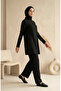 Bürümcük Fabric Long Tunic 0508-01 Black - 2