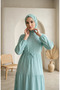 Hakim Yaka Polka Dot Hijab Dress 0290-08 Green - 4