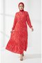 Beli Lace-Up Polka Dot Layered Dress 0284-03 Red - 2
