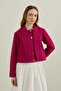 Collar Detailed Jacket Fuchsia - 3