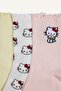 Women's Hello Kitty Ruffled 3-Piece Cotton Long Socks H2298Axns - 4