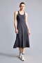 Cotton Standard Fit Crew Neck Strappy Anthracite Midi Dress H9762Ax26Hs - 3
