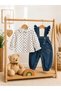 Long Sleeve Girls' Baby Jeans (Jeans) Shirt and Salopet 2-Piece Set (6/9/12/18) Months - 4