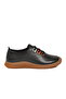 Black genuine leather women's casual shoes - 2