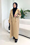Dima Back Button Detailed Trench Coat - Camel - 7