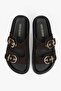 Women's Vian Brown Suede Belted Slippers