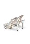 Blair Silver Color Mesh Women's Heeled Shoes - 8