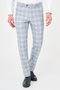 Plaid Slim Fit Classic Men's Trousers Navy Blue - 38372.26Y