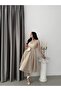 Beige Tulle Cape Sequin Embroidered Mini Strapless Evening Dress - 3