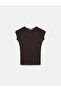 32894 V-Neck Fit T-Shirt-Dark Brown - 5
