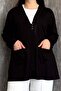 Women's Plus Size Collar with Stones and Pockets, 3-Button Short Cardigan 903-2 - 2