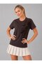 Women's Crew Neck Embroidered Detail Lycra Combed Cotton Blouse 26071 - 3