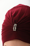Women's Crystal Stone Detailed Drawstring Outer Bonnet, Casual and Stylish Combination Bonnet - 5