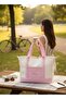 Culoare Pink Canvas Hand and Shoulder Bag - 2