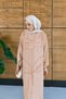 Women's Embroidered Bat Sleeve Linen Dress - 3