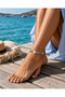 Summer-Themed Women's Anklet with Starfish and Turtle Figures, Stylish Design Suitable for Beach and Daily Use - 3