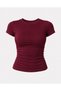 Women's Crew Neck Slim Fit Lycra Basic Crop Cotton Combed Cotton T-Shirt - 2