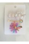 Brooch - Set of 3 Mixed Color Flower Brooches - 5