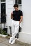 Salto Double Fabric Pleated Men's White Baggy Pants Wide Leg Trousers - 6