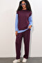 Women's Striped Woven Two-Piece Set 6750 - Burgundy - 4