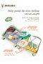 Kids Rideable Suitcase, Children Trolley Case with Cat Ear Design, Carry-on Luggage with Built-in Anti-theft Combination Lock, Scratch Resistant Family Travel Luggage (Green, 18 Inch) - 5