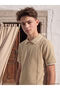 Güli̇s Gi̇yi̇m^New Season Beige Polo Collar Textured Boys' T-Shirt - 5