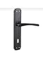 Bravo Mirrored Matte Black Room Door Handle and Silent Mortise Lock 40mm - 2