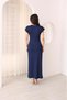Women's Modal Fabric Crew Neck Buckle Detailed Short Sleeve Dress - 2