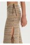 Beige Color Gradient Shimmering Knitwear Pants - 4