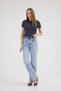 Women's Light Blue Snow Wash Straight Fit Jean Pants – High Waist Lycra Long Length Denim - 3