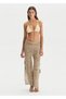 Beige Color Gradient Shimmering Knitwear Pants