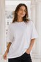 Women's 3-Piece Oversize T-Shirt Set White Brown Pink – Crew Neck, Comfortable Fit, 100% Cotton - 2
