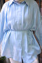 Baby Blue Wide Sleeve Loose Muslin Tunic - 3