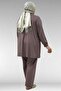 67014 Plus Size Combed Cotton Suit with Pieced Collar and Zippered Trousers - Mink - 6