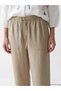 Trendlucky Women's Linen Look Trousers with Elastic Waist and Contrast Detail - 3