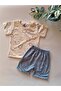 Striped Detailed Baby Boy Summer Shorts Set - 100% Cotton - 2