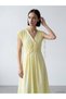 Vizyon New Season Double-Breasted Collar Dress with Floral Appliques - 2